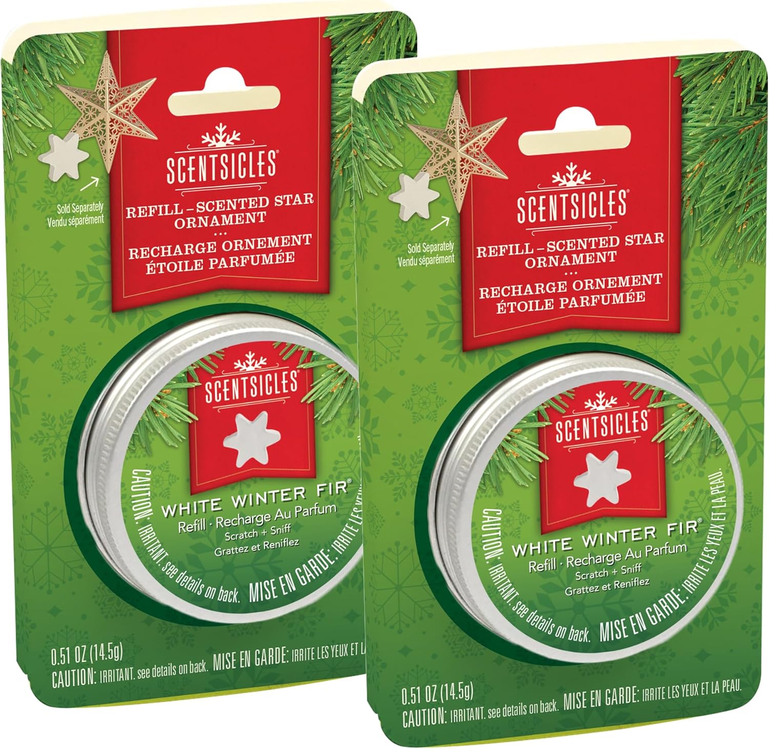 Scentsicles White Winter Fir Scented Star Refill 2 Pack