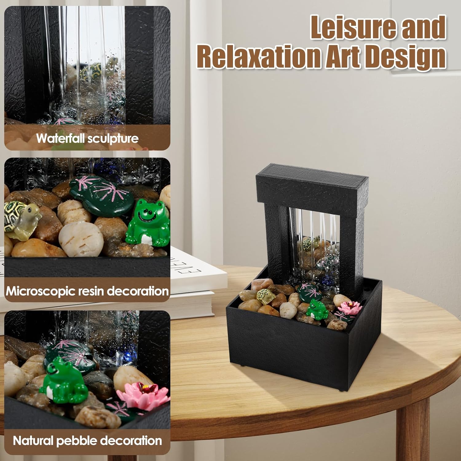 Tabletop Fountain with Light and Sound