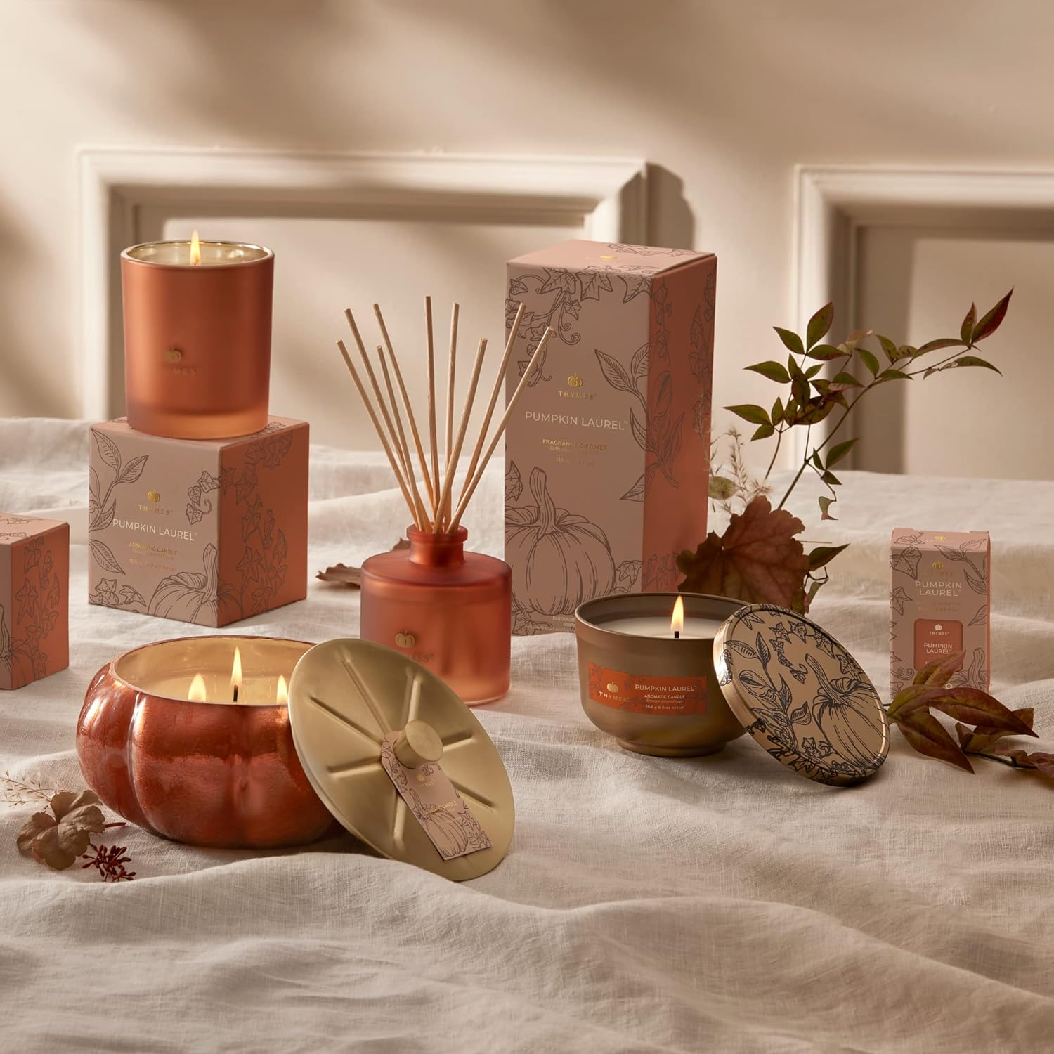 Thymes Pumpkin Laurel Pura Diffuser Refills Pack of 2