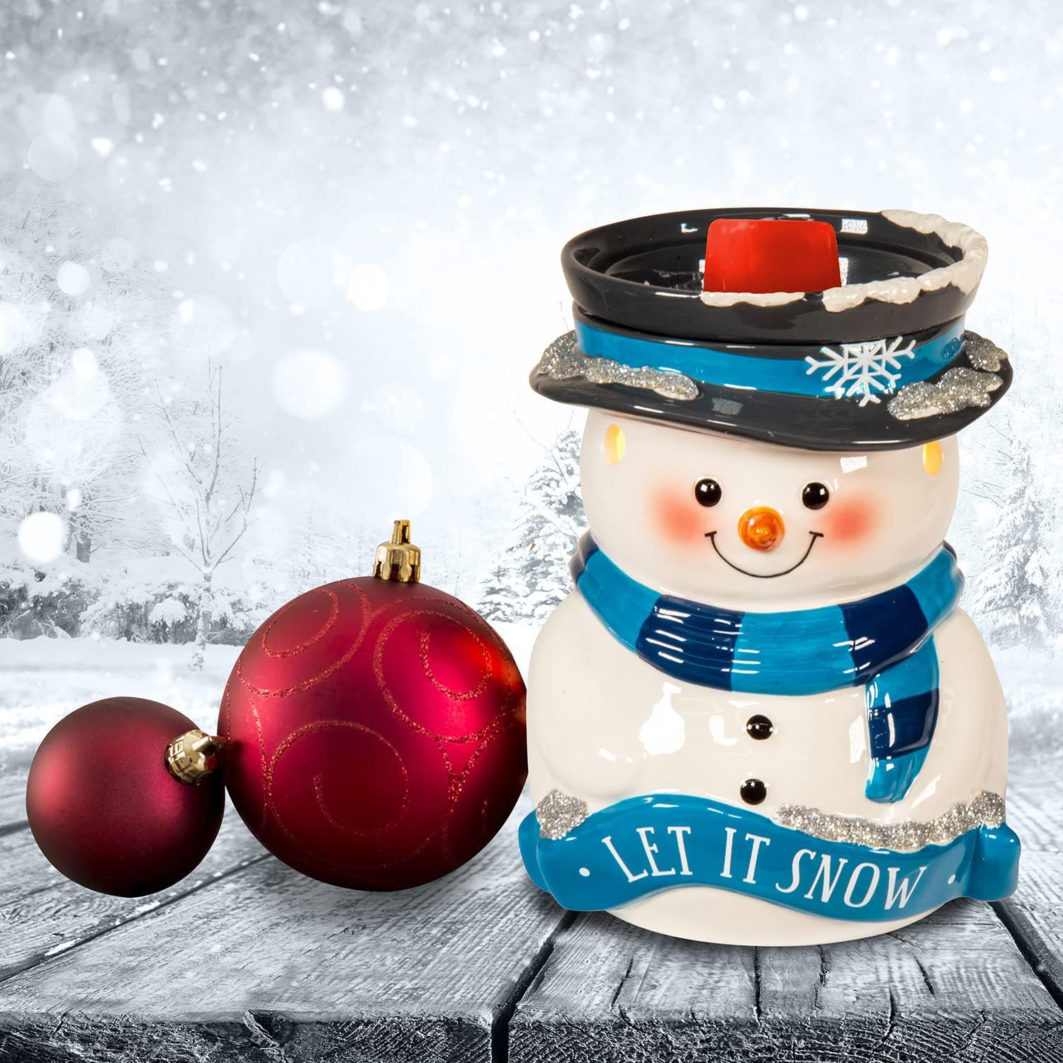 Scentsationals Wax Melt Warmer - Wintery Winston Snowman Holiday Design