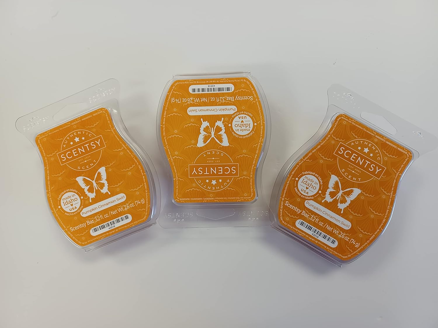 Scentsy Pumpkin Cinnamon Swirl Wickless Candle Bar 3-Pack