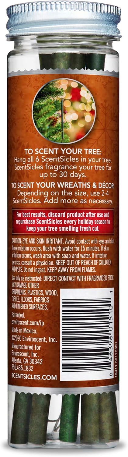 Enviroscent Scentsicles Scented Christmas Ornaments with Cinnamon Fragrance 6 Pieces
