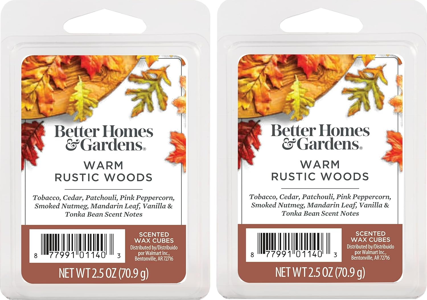 Better Homes and Gardens Warm Rustic Woods Scented Wax Cubes 25oz 2 Pack