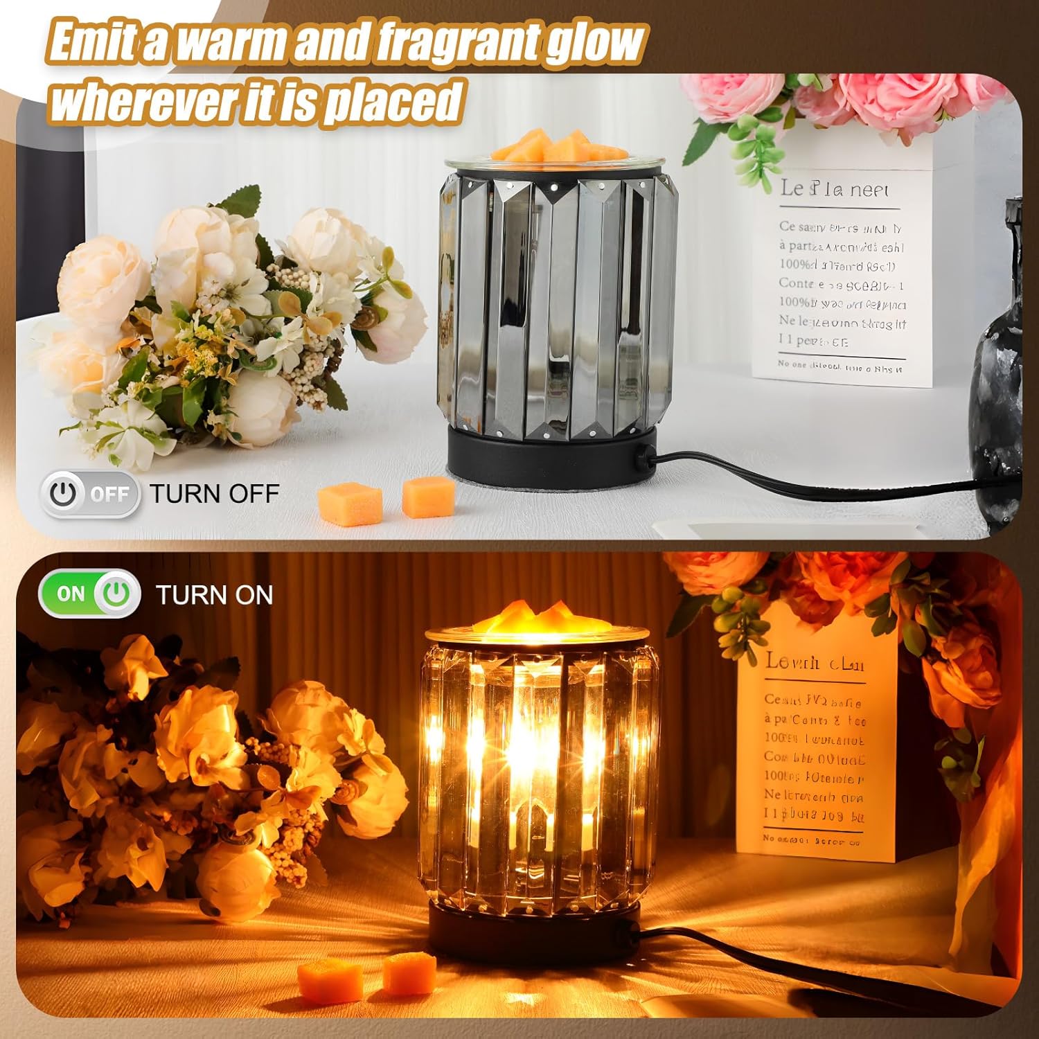Tujoe 2 Pack Plug In Wax Melt Crystal Warmer