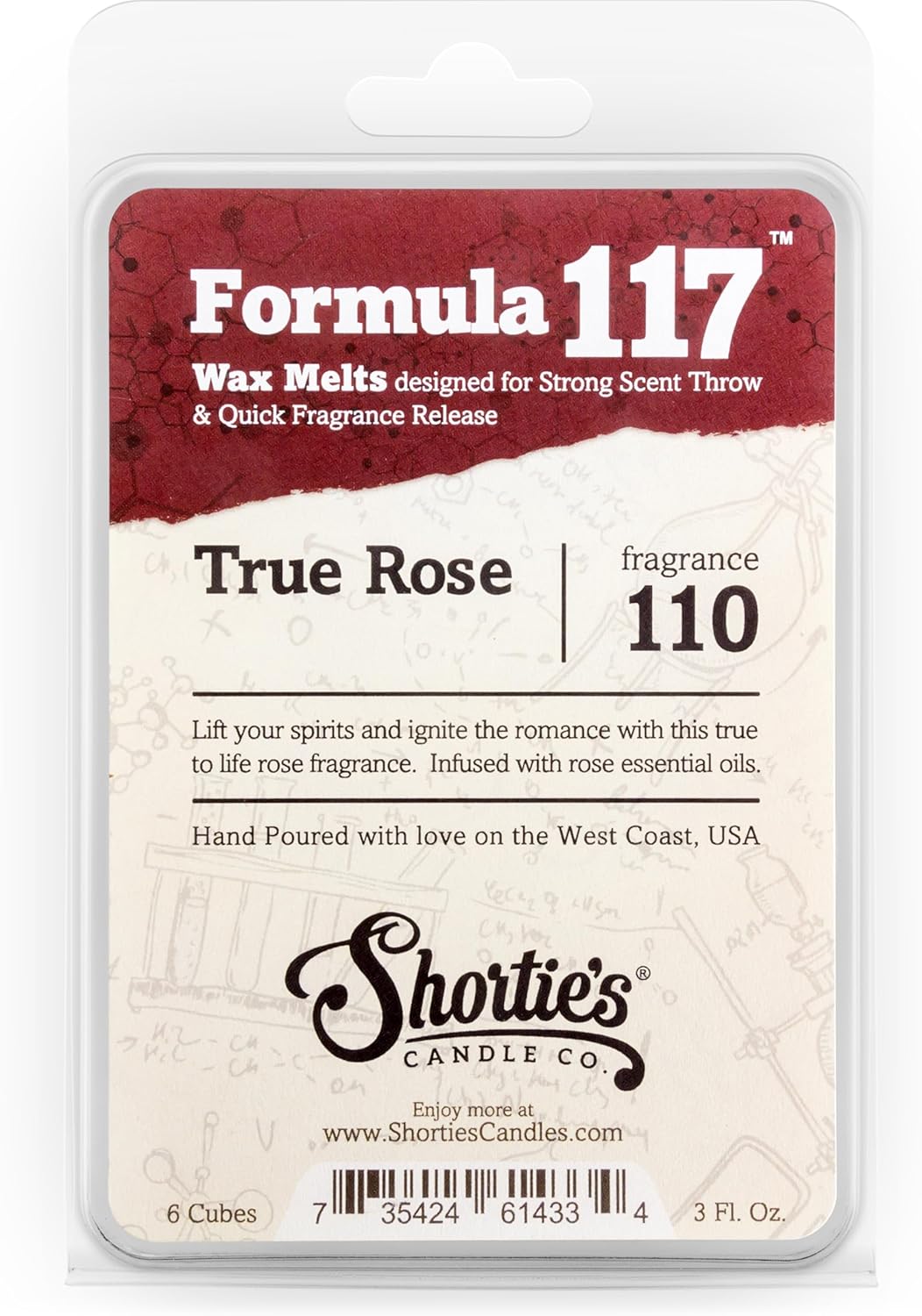 Shorties Candle Company True Rose Wax Melts - 3 Oz Bar