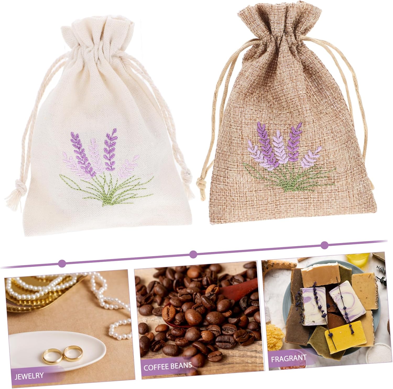 Amosfun 12 Pcs Lavender Sachet Bags for Jewelry and Party Favors