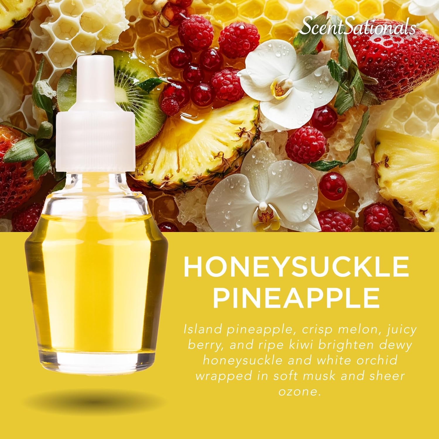 Scentsationals Fragrance Oil Refill 3-Pack - Honeysuckle Pineapple 1