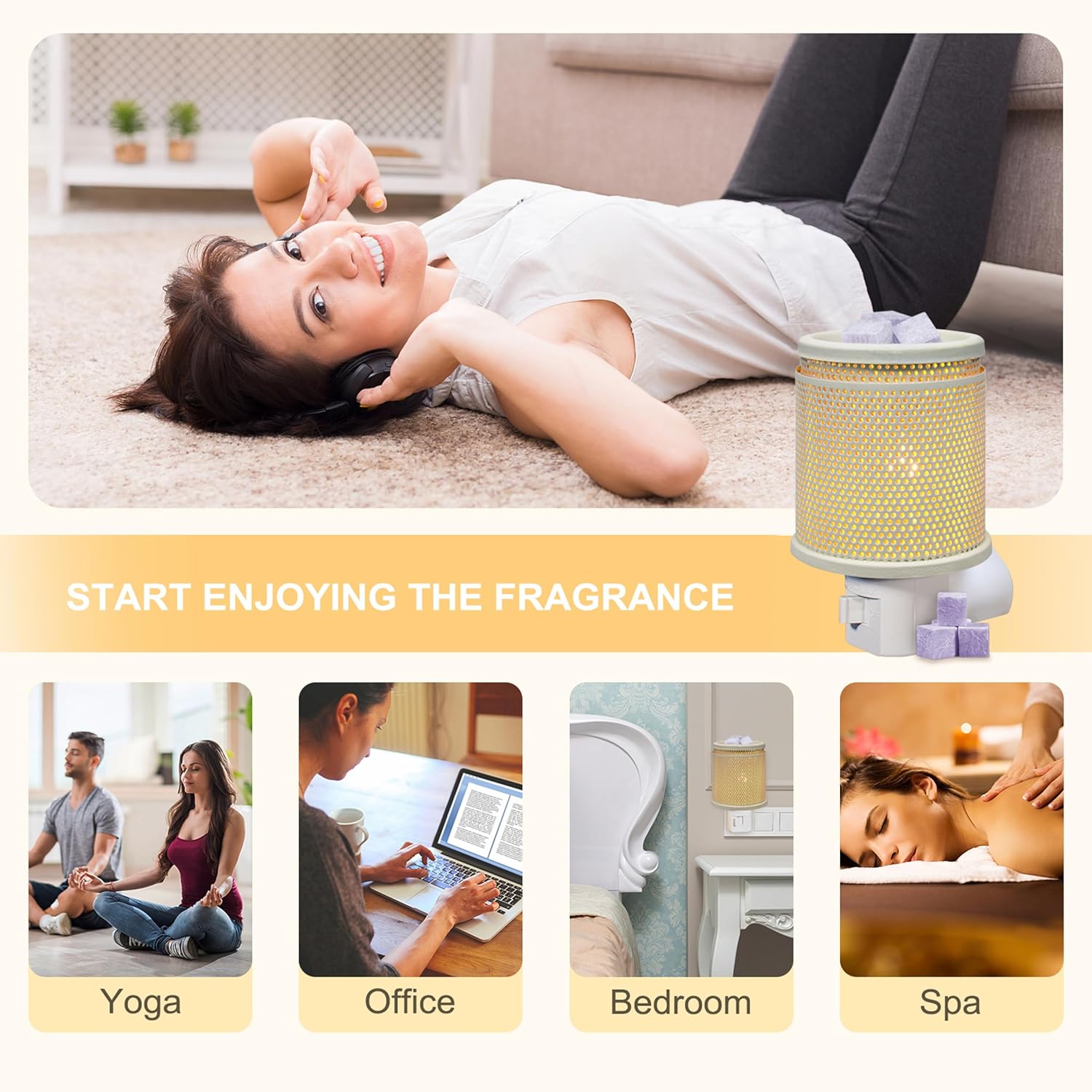 Wall Plug-in Electric Wax Melt Warmer with Double Metal Design