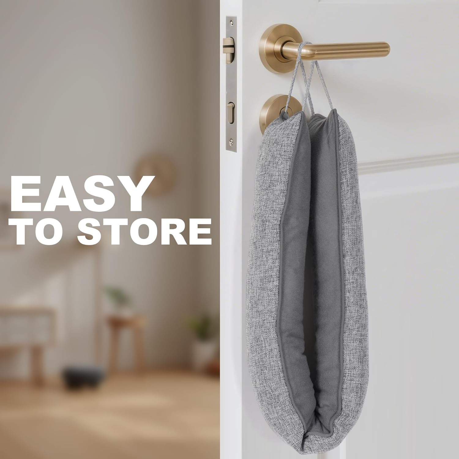 UUYUUY Door Draft Stopper Weighted Gap Filler Grey