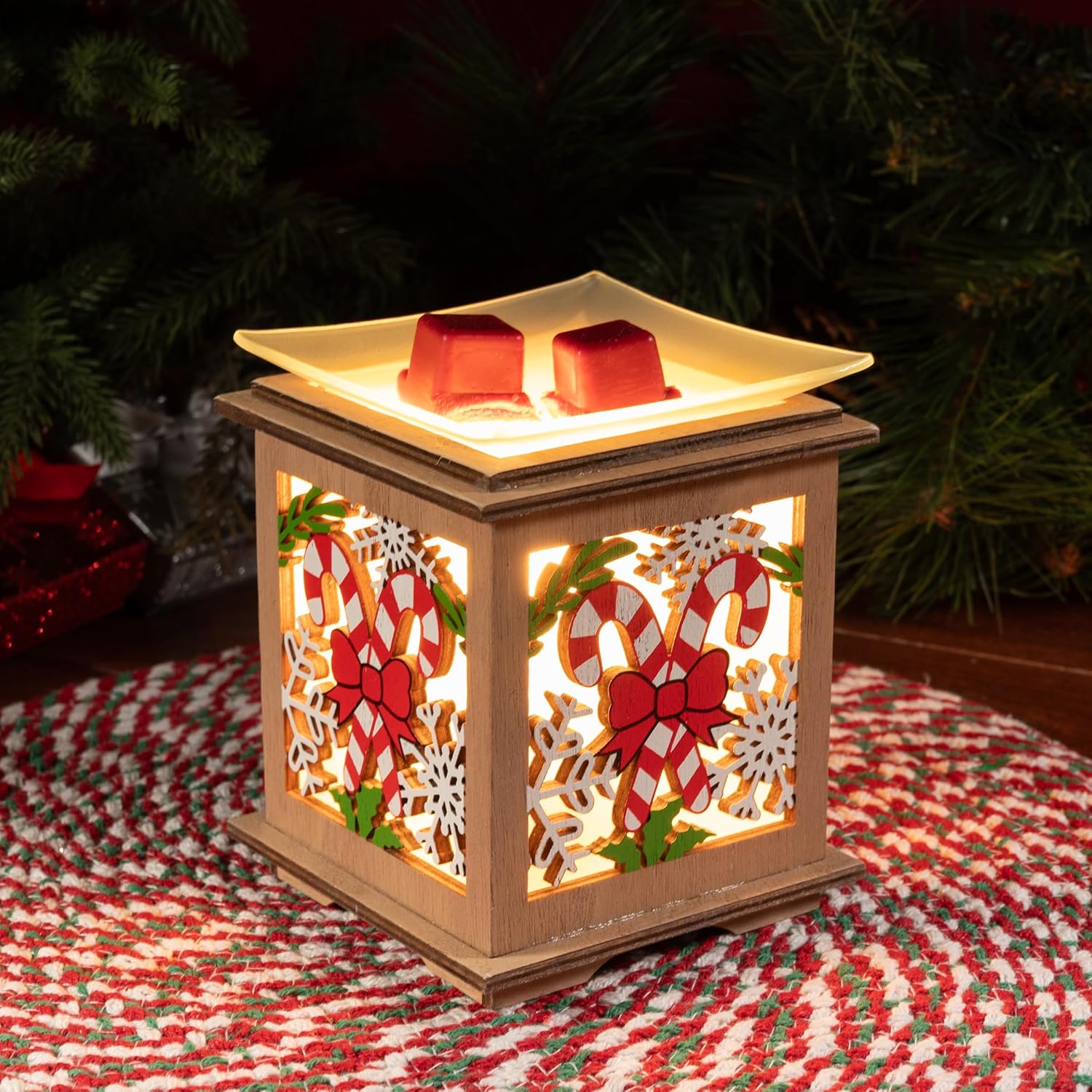 Scentsationals Christmas Wax Warmer - Candy Cane Bow