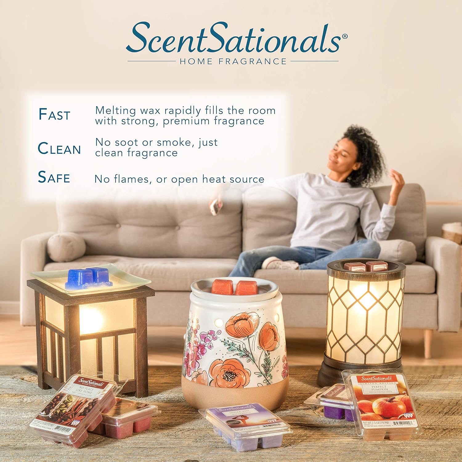 Scentsationals Art Glass Wax Melt Warmer - Flame Free
