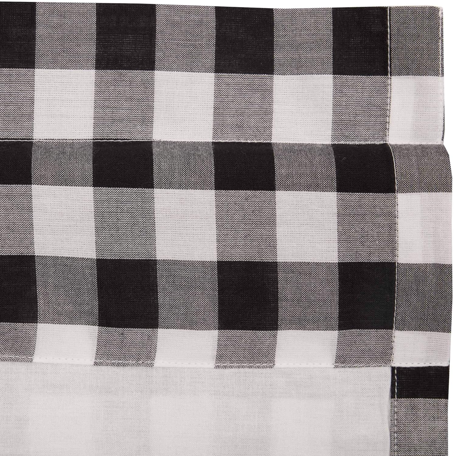 Annie Buffalo Check Kitchen Curtains Swag Pair Black