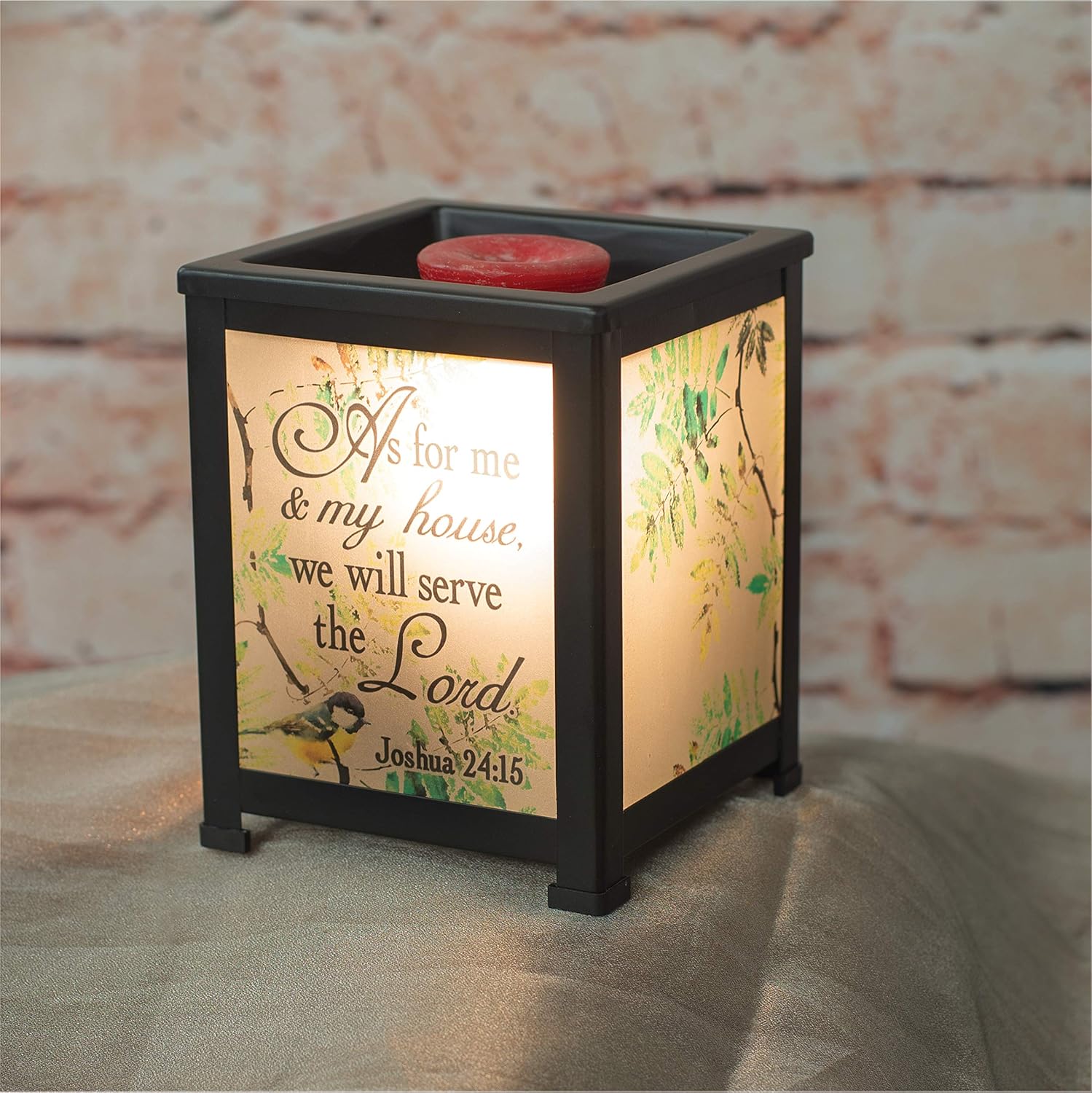 My House Will Serve Lord Birds Black Metal Lantern Warmer