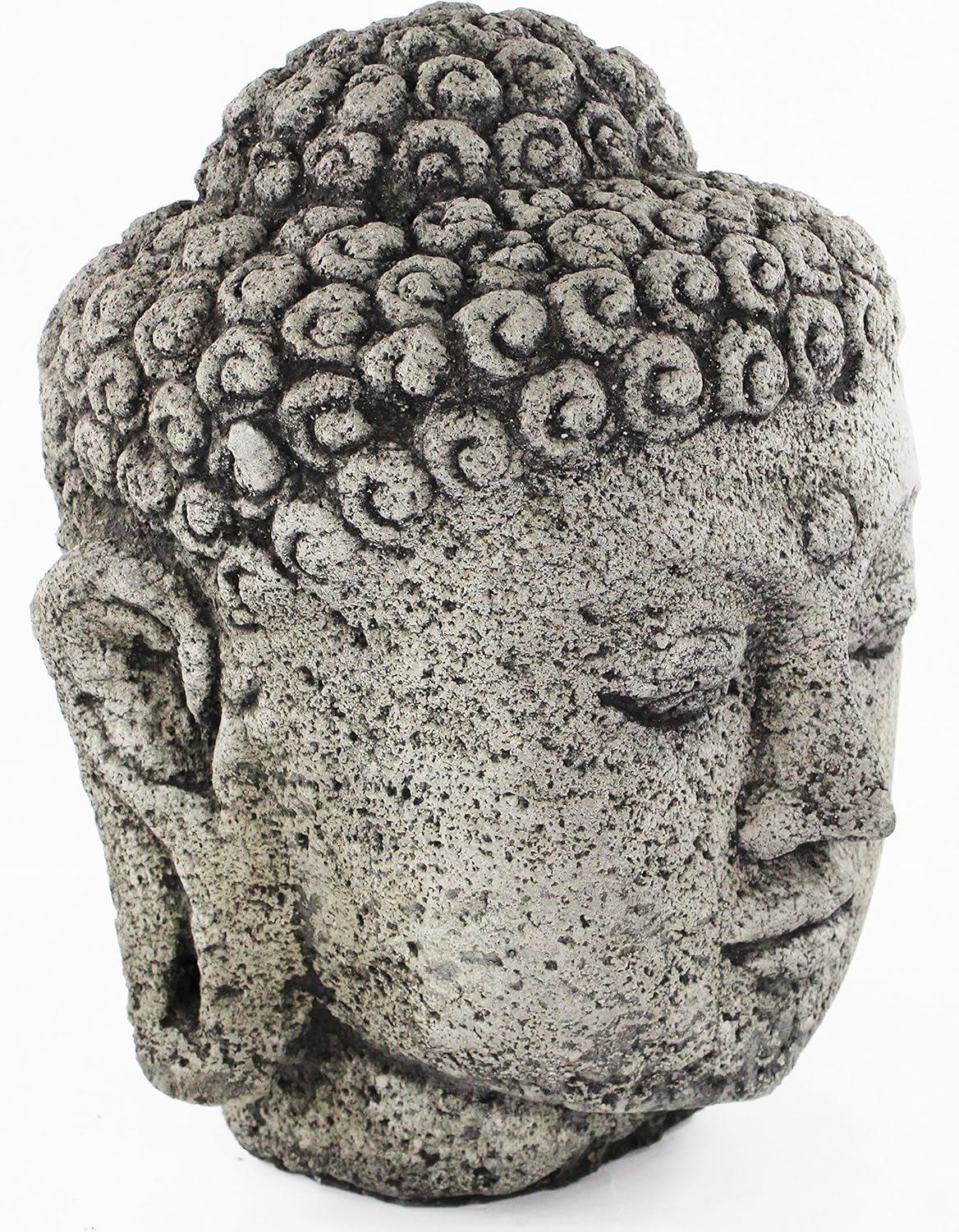 Basalt Water Fountain with Meditating Buddha and Bench