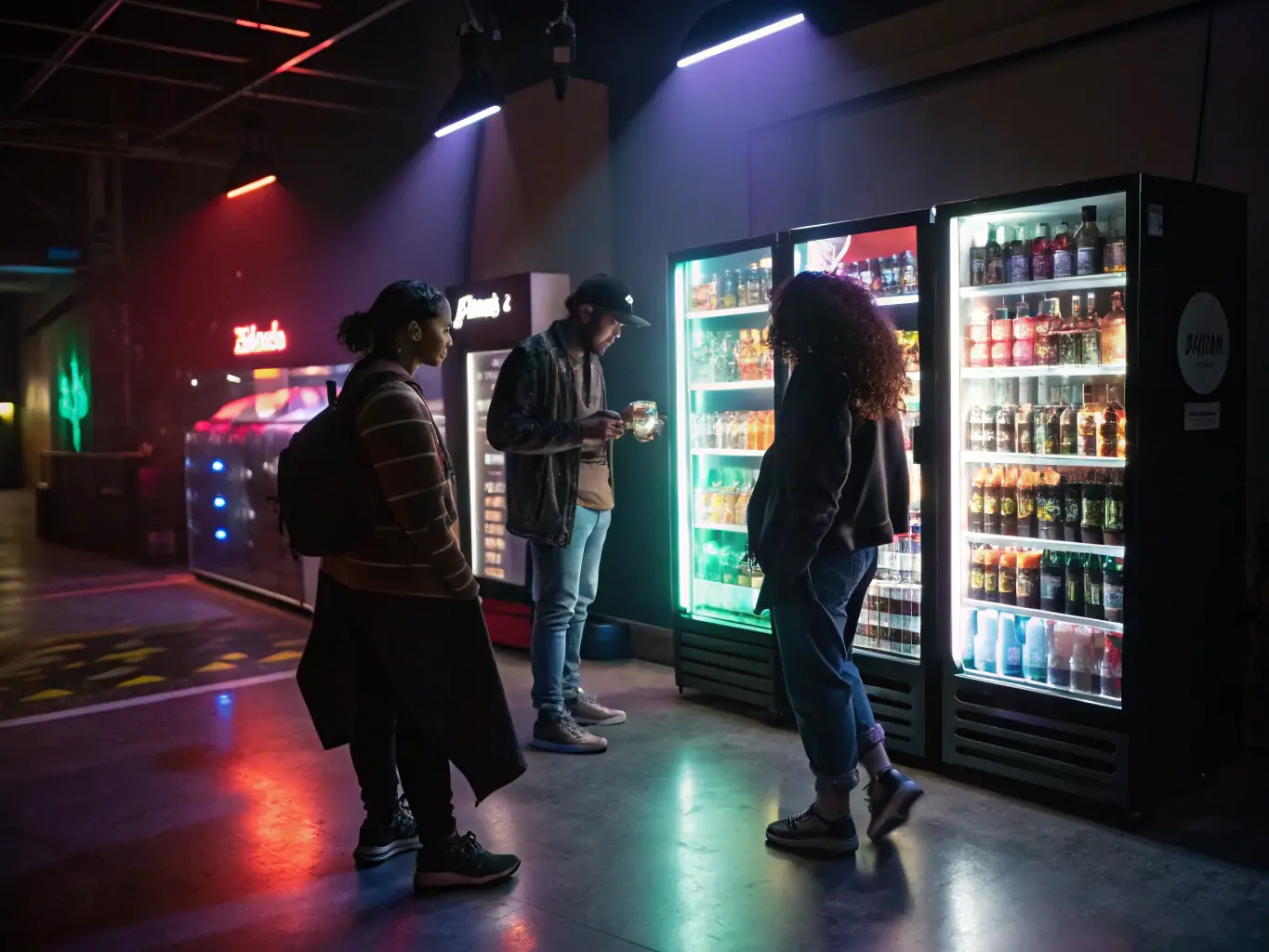 An image illustrating a retail environment where in-store advertising is enhanced using spatial awareness technology to guide customer attention and increase product visibility.