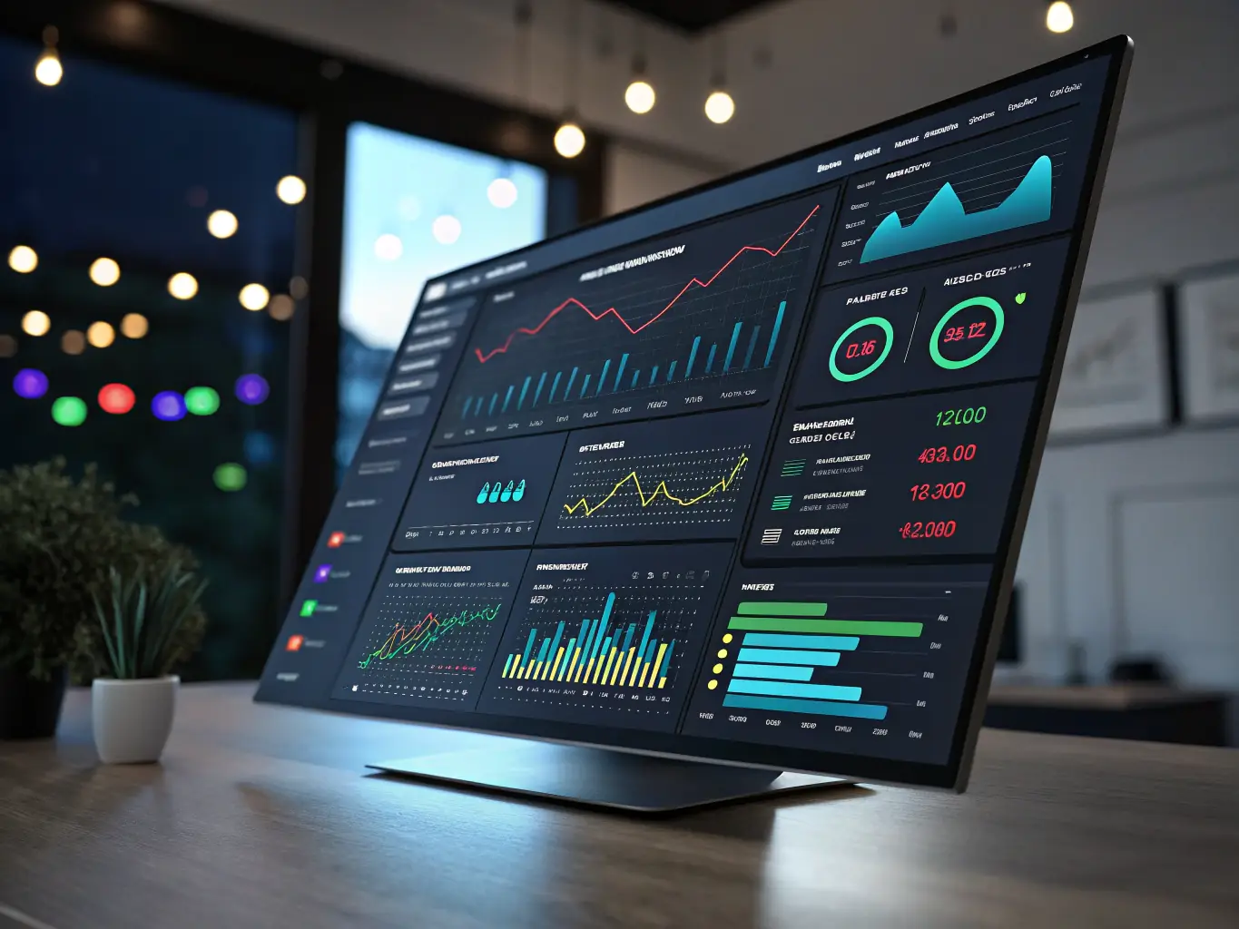 A dynamic image showing a data analytics dashboard visualizing consumer viewing patterns and advertising effectiveness metrics, highlighting TRUETILTTECH LTD's data-driven approach.