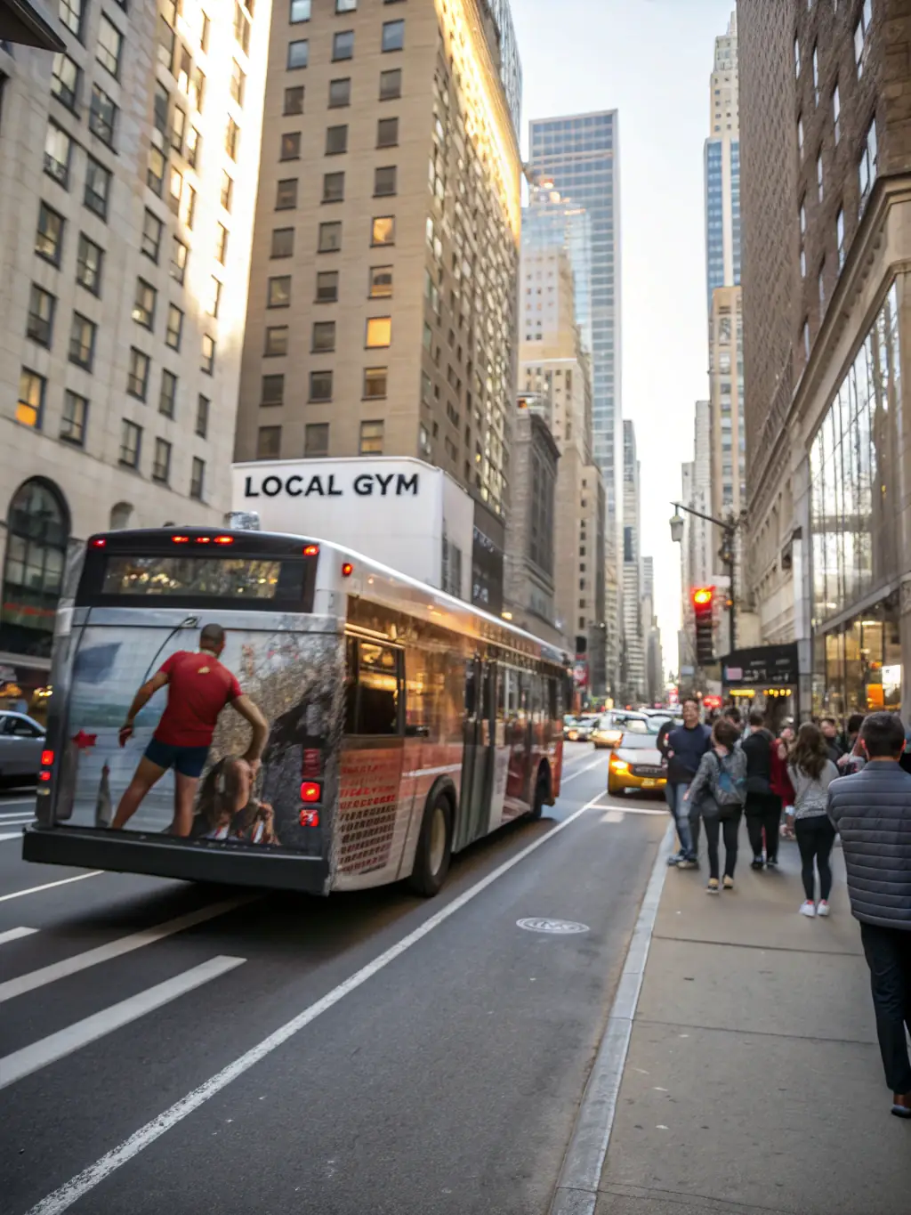 A photograph of a digital advertisement on a public transportation vehicle, strategically placed to capture the attention of commuters during their daily commute.